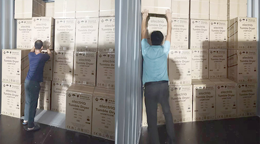 講效率！快速完成英國(guó)客戶(hù)Electriq衣物烘干機(jī)裝柜出貨任務(wù)