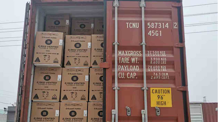 年底沖刺！順利完成英國(guó)Russell hobbs客戶(hù)的滾筒干衣機(jī)出貨