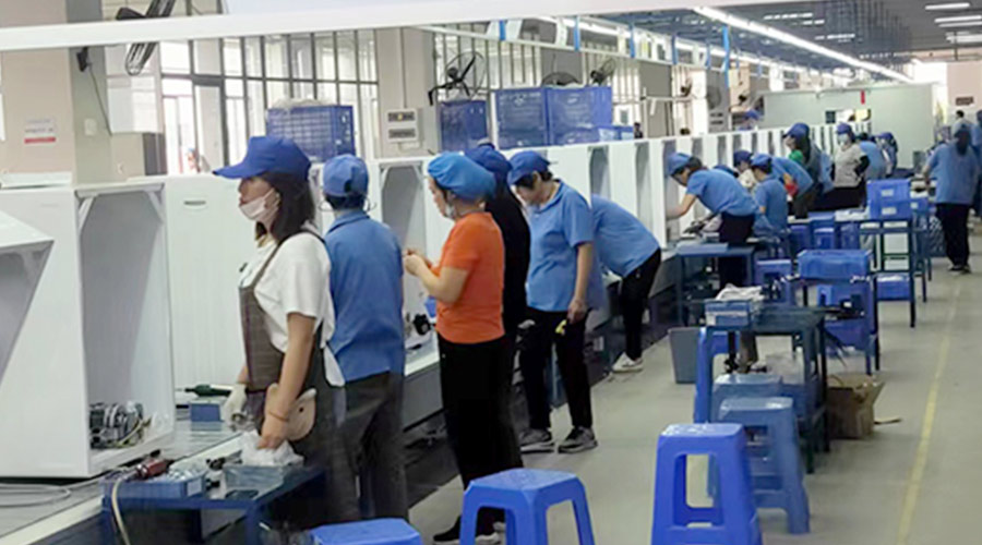 生產(chǎn)實(shí)況！金環(huán)電器開展客戶TCL滾筒衣服烘干機(jī)生產(chǎn)